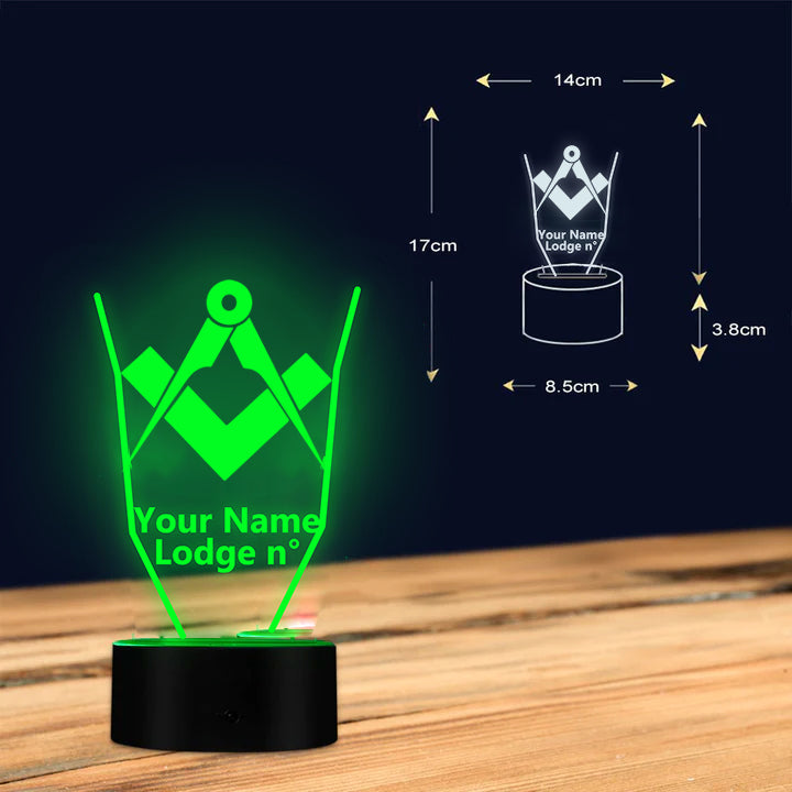 Master Mason Blue Lodge LED Sign - Various Colors - Bricks Masons