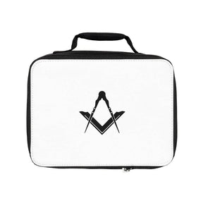 Master Mason Blue Lodge Lunch Bag - Black Base with Square & Compass - Bricks Masons
