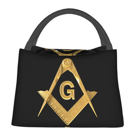 Master Mason Blue Lodge Lunch Bag - Square and Compass G Thermal Insulated [Multiple Variants] - Bricks Masons