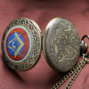 Master Mason Blue Lodge Pocket Watch - Bronze - Bricks Masons