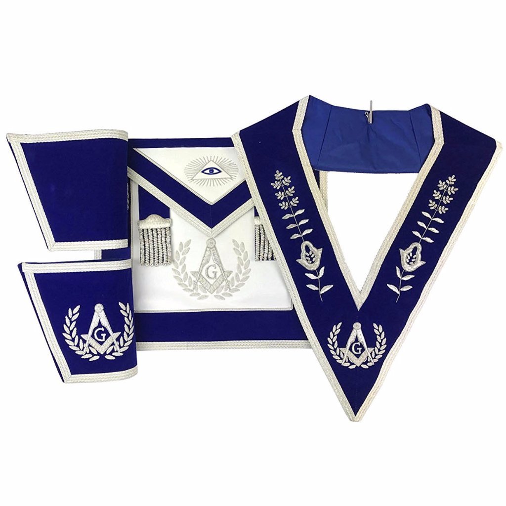 Master Mason Blue Lodge Regalia Set - Hand Embroidery - Bricks Masons