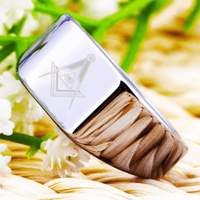 Master Mason Blue Lodge Ring - 12MM Width Silver - Bricks Masons