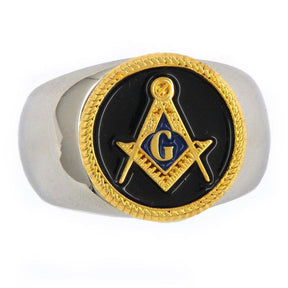 Master Mason Blue Lodge Ring - Square and Compass - Bricks Masons