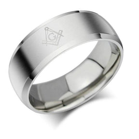Master Mason Blue Lodge Ring - Square & Compass Band -Different colors - Bricks Masons