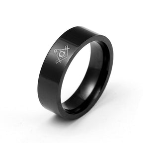 Master Mason Blue Lodge Ring - Square Compass G (Silver/Gold/Black) - Bricks Masons