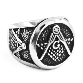 Master Mason Blue Lodge Ring - Stainless Steel - Bricks Masons