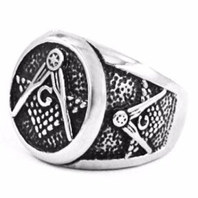 Master Mason Blue Lodge Ring - Stainless Steel - Bricks Masons