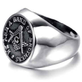 Master Mason Blue Lodge Ring - WE ARE A BAND OF BROTHERS - Bricks Masons