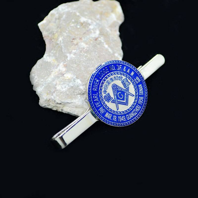 Master Mason Blue Lodge Tie Bar - Pearl River Lodge NO.3 - Bricks Masons