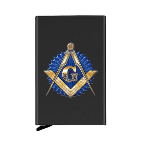 Master Mason Blue Lodge Wallet - Automatic Pop-up Credit Card - Bricks Masons