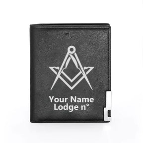 Master Mason Blue Lodge Wallet - Black & Brown - Bricks Masons