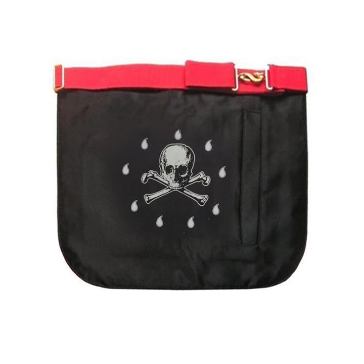 Master Mason Scottish Rite Apron - White & Red with Pleated Edges MB Temple - Bricks Masons