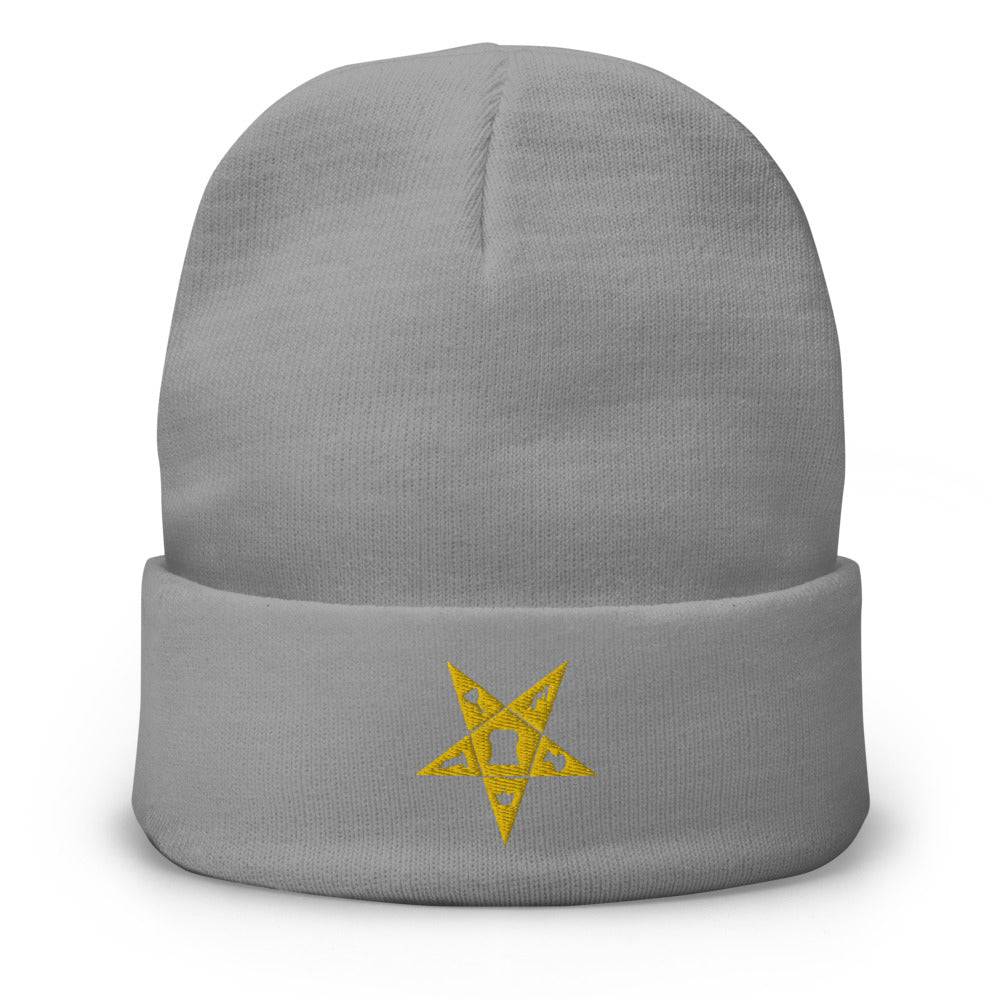 OES Beanie - Golden Embroidery - Bricks Masons