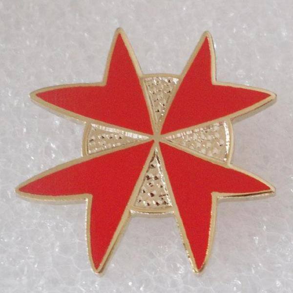 Order Of Malta Lapel Pin - Red - Bricks Masons