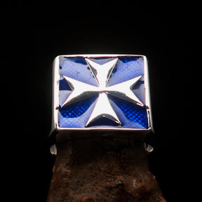 Order of Malta Ring - Blue Cross Sterling Silver - Bricks Masons