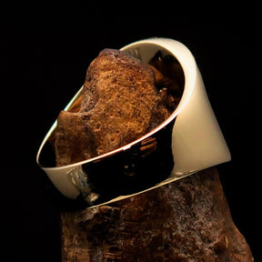 Order of Malta Ring - Red & Gold Solid Brass With Cross - Bricks Masons