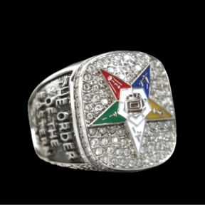 OES Ring  - Order Of The Eastern Star Sterling Silver - Bricks Masons