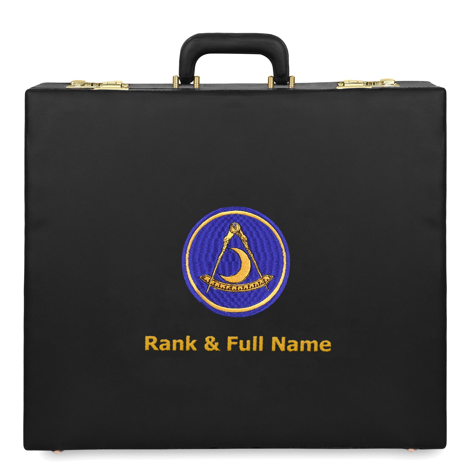 Past District Deputy Grand Master Blue Lodge Apron Case - Gold Machine Embroidery Personalization Various Sizes & Materials - Bricks Masons
