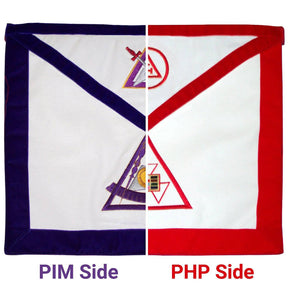 Past High Priest & Past Illustrious Master & Royal Arch Chapter & Council Apron - Reversible - Bricks Masons