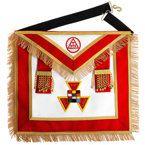 Past High Priest Royal Arch Chapter Apron - Red Velvet with Side Tabs - Bricks Masons