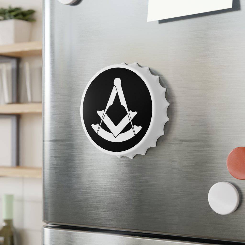 Past Master Blue Lodge Bottle Opener - Black & White - Bricks Masons