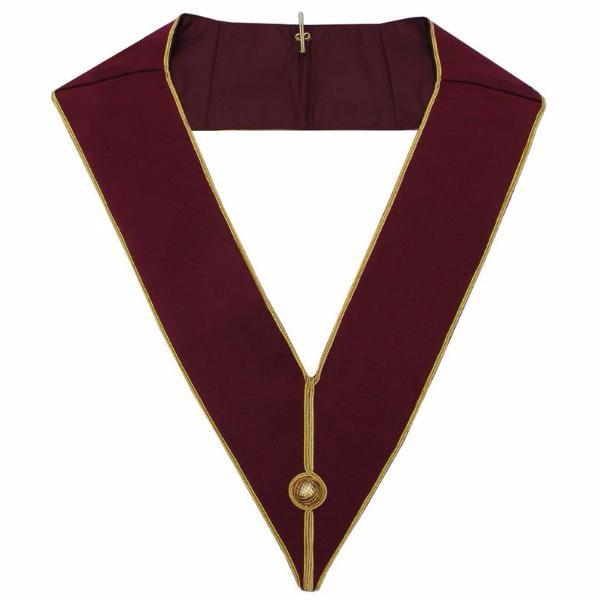Past Master English Collar - Maroon & Gold - Bricks Masons