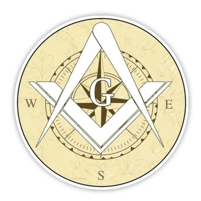 Master Mason Blue Lodge Sticker Decal - 5" Square and Compass G Vinyl