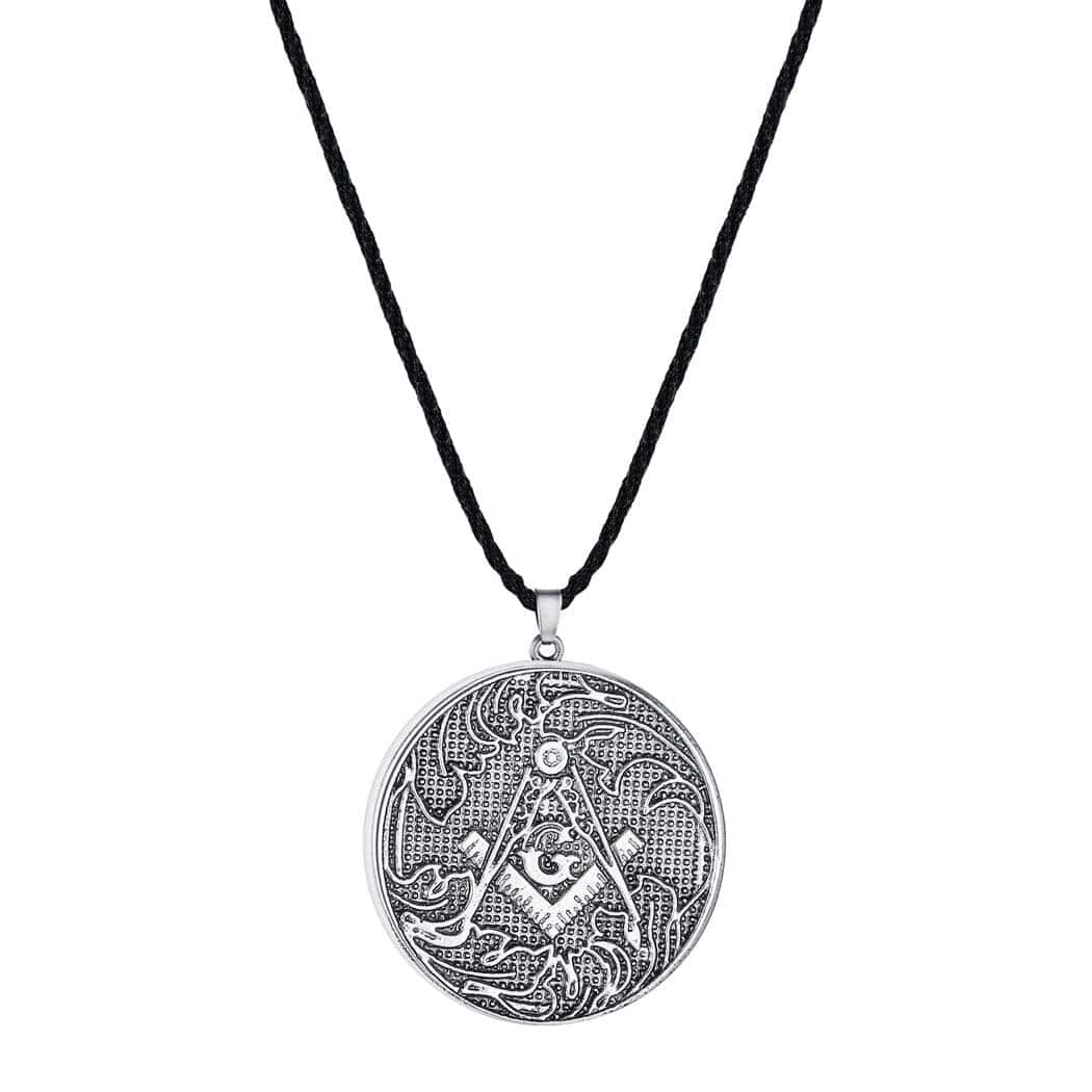 Master Mason Blue Lodge Necklace - Silver/Gold Plated Compass and Square G