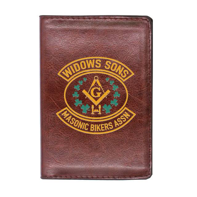 Widows Sons Wallet - Bikers ASSN PU Leather Passport & Credit Card Holder (Black/Brown)