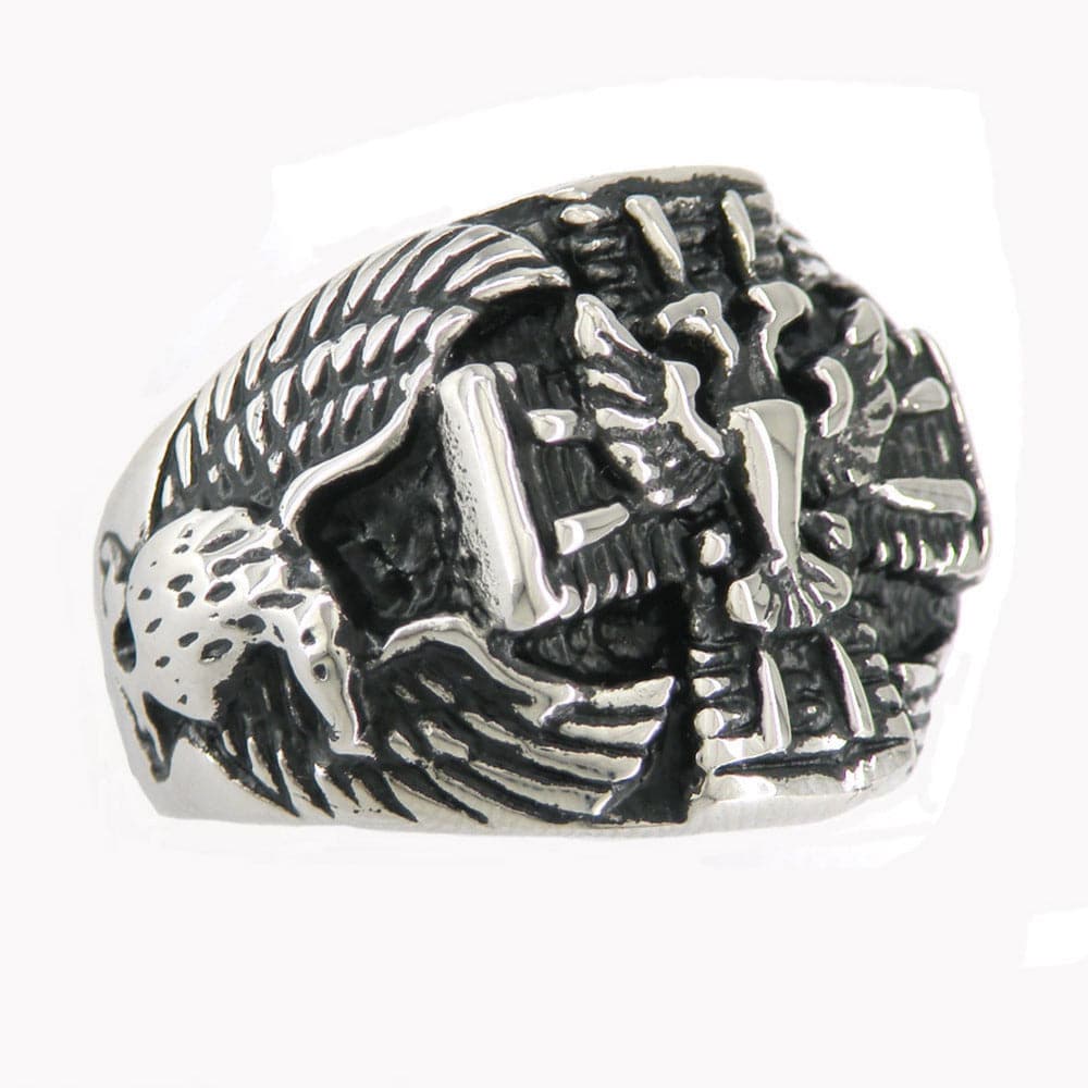 Scottish Rite Ring - Wings Down Stainless Steel