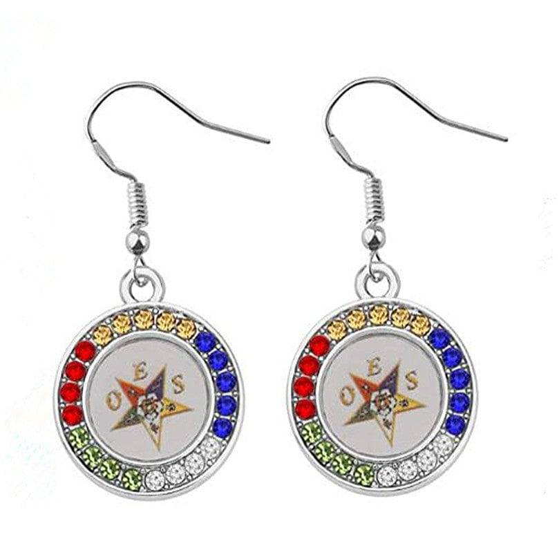 OES Earring - Silver Plating Enamel Colorful Order Easter Star Charm