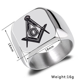 Master Mason Blue Lodge Ring - Casted Square & Compass [Multiple Colors]