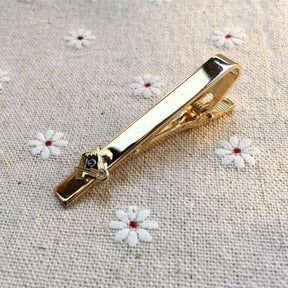 Master Mason Blue Lodge Tie Clip - Gold & Silver Rhinestone