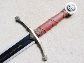 Knights Templar Commandery Sword - Knight Templar Encryption Chain Handle W/ Wall Mount 44"