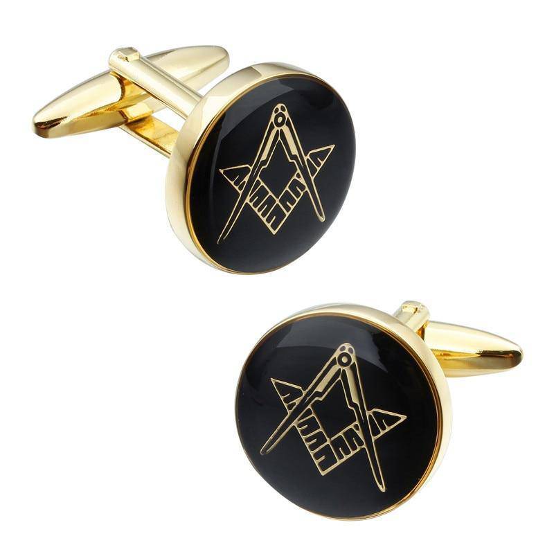 Master Mason Blue Lodge Tuxedo Stud - Black Enamel 6 Studs Set