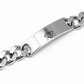 Master Mason Blue Lodge Bracelet - Silver Stainless Steel