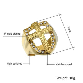 Knights Templar Commandery Ring - Golden Zirconia Armor