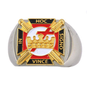 Knights Templar Commandery Ring - In Hoc Signo Vince Stainless Steel