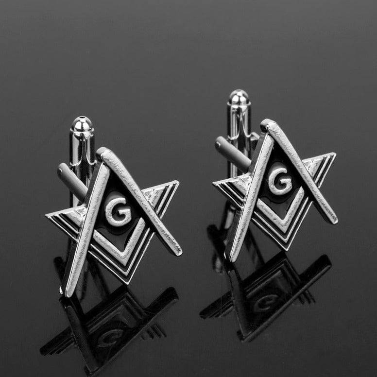 Master Mason Blue Lodge Cufflink - Square and Compass