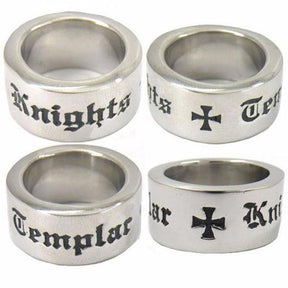 Knights Templar Commandery Ring - Stainless Steel With Cross