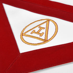 Royal Arch Chapter Apron - Red Velvet With Triple Tau - Bricks Masons