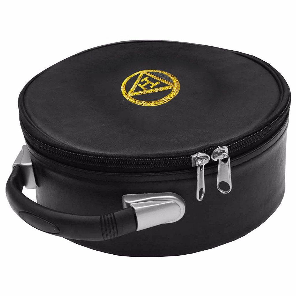Royal Arch Chapter Crown Cap Case - Black with Gold Bullion Embroidery - Bricks Masons