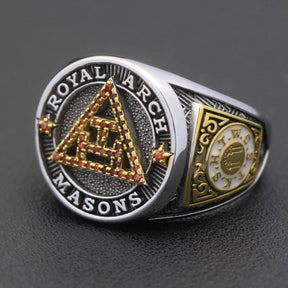 Royal Arch Chapter Ring - Triple Tau Sterling Silver - Bricks Masons