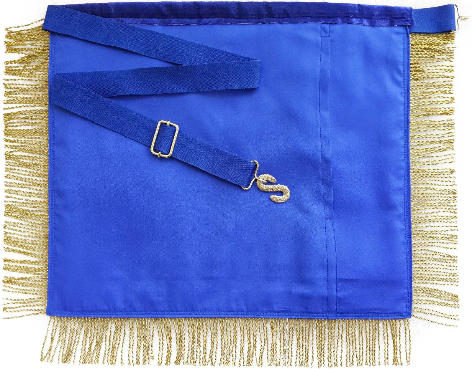 Past Master Blue Lodge Pennsylvania Regulation Apron - Blue & Gold Hand Embroidery