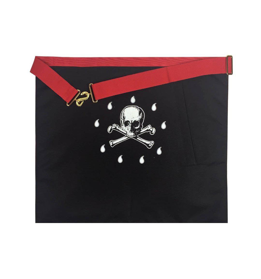 Scottish Rite Apron - White & Red Moire Ribbon - Bricks Masons