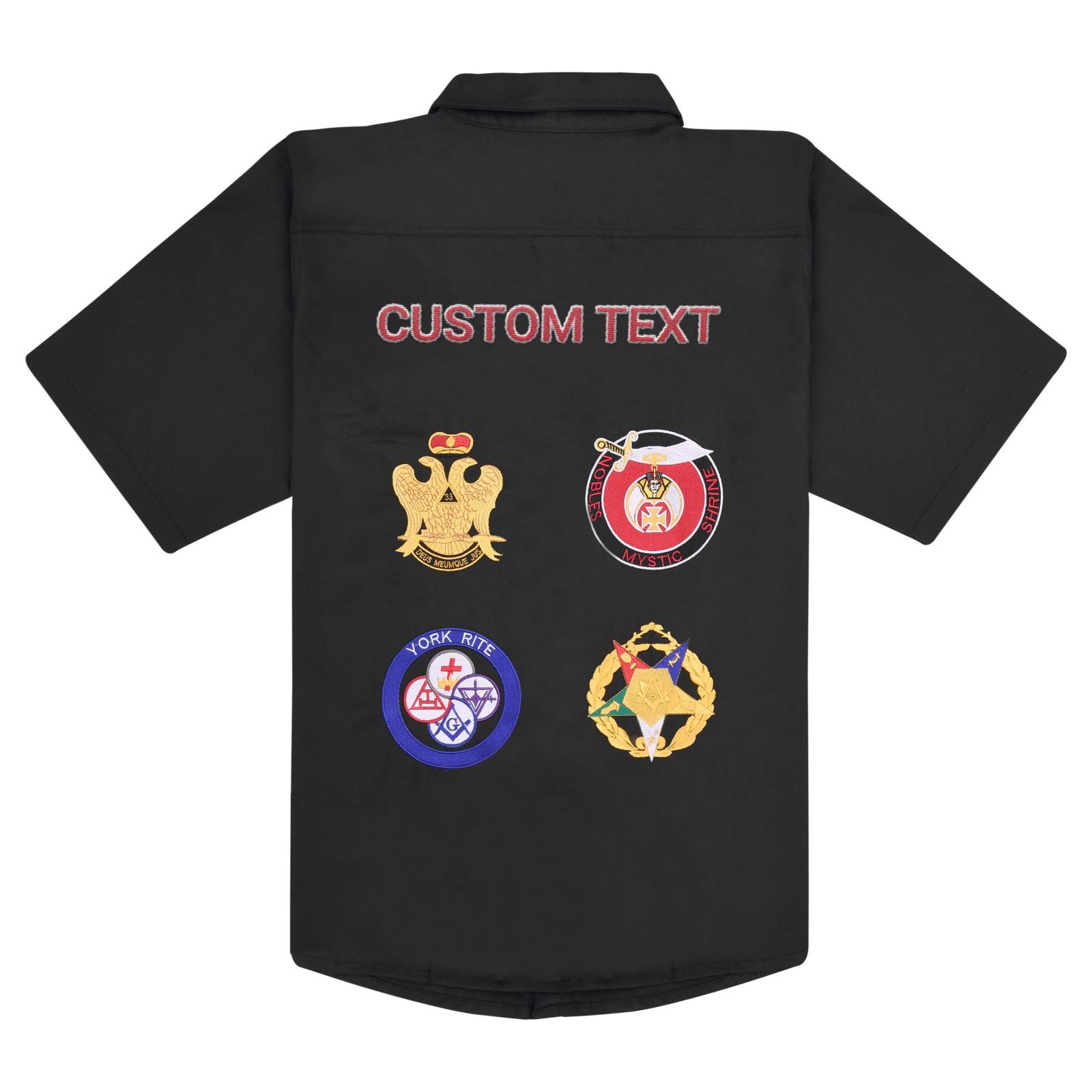 Master Mason Blue Lodge T-Shirt - York Rite Emblems With Customizable Text Cotton