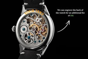 Master Mason Blue Lodge Wristwatch - Gold Skeleton Dial - Bricks Masons