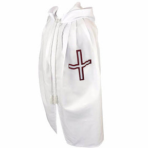 St. Thomas of Acon Mantle -  Cotton & Wool Fabric with Maroon Cross - Bricks Masons