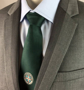 The Royal Order of Scotland Necktie - Green Machine Embroidered Logo - Bricks Masons
