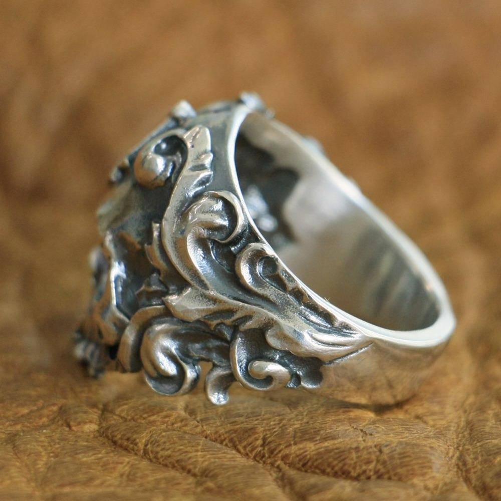 Widows Sons Ring - 925 Sterling Silver Skull - Bricks Masons
